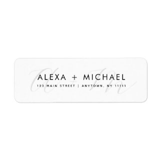 Minimalist Monogram Initials Return Address Label