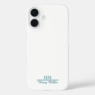 Minimalist Monogram iPhone Case–Personalised Name 16 Case