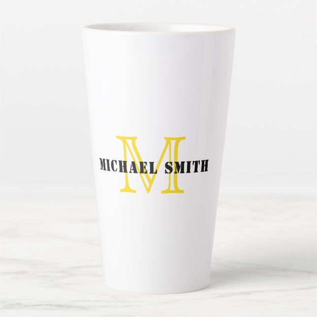Minimalist Monogram Latte Mug (Front)