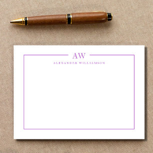 Minimalist Monogram Lilac Purple Card