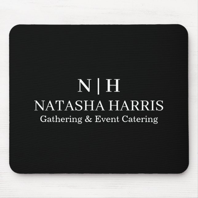 Minimalist Monogram Logo Business mouse pad (Front)