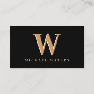 Minimalist Monogram Logo Embossed Effect Business  Business Card