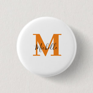 Minimalist Monogram Name and Initials 3 Cm Round Badge