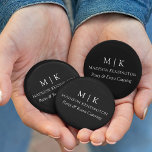 Minimalist Monogram or Add Logo Business Black 6 Cm Round Badge<br><div class="desc">Modern Minimalist Pin Back Button. Black & White or choose your custom colours. Perfect for small business,  company brands,  restaurants,  bars,  caterers,  hospitality and more. Easy to personalise with your monogram initials,  business name and information,  job title,  slogan or even add your logo or personal brand design.</div>
