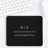 Minimalist Monogram or Add Logo Business Black
