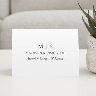 Minimalist Monogram or Add Logo Business Folded Note Card