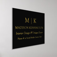 Minimalist Monogram or Add Logo Business Gold