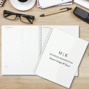 Minimalist Monogram or Add Logo Business Planner