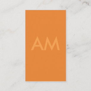 Minimalist Monogram Orange Business Card