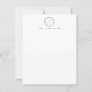 Minimalist Monogram Pastel Floral Personalised Card