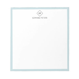 Minimalist Monogram Personal Stationery Notepad