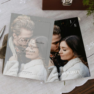 Minimalist Monogram Photo Save The Date