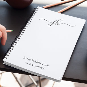 Minimalist Monogram Script Name Notebook