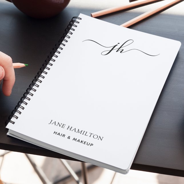 Minimalist Monogram Script Name Notebook (Creator Uploaded)