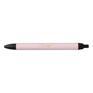 Minimalist monogram script pink black ink pen