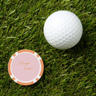 Minimalist monogram script pink poker chips