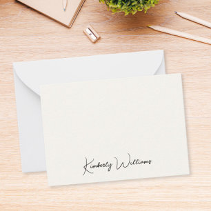 Minimalist Monogram Signature Script Cream Card