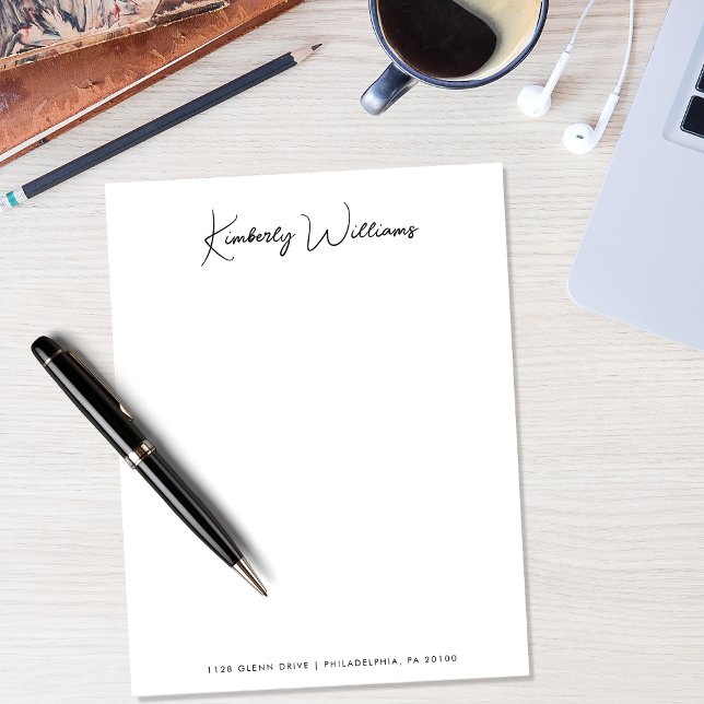 Minimalist Monogram Signature Script Personalised Custom Letterhead (Creator Uploaded)
