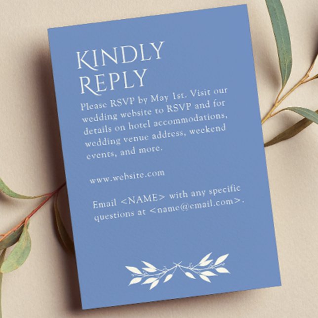 Minimalist Monogram Striped Cornflower Blue RSVP Card (Creator Uploaded)