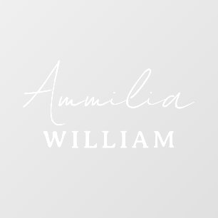 Minimalist Monogram Stylish Nameplate Window Cling