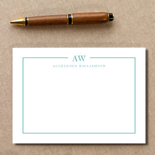 Minimalist Monogram Teal Blue Card
