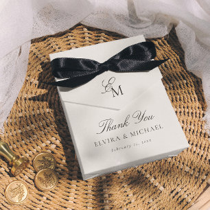 Minimalist Monogram Thank You Editorial Wedding Favour Box