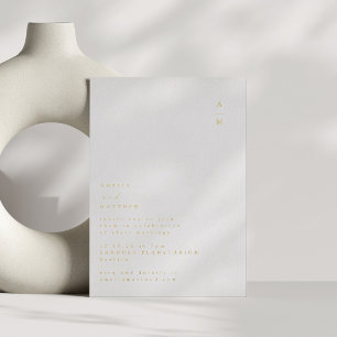 Minimalist Monogram Trendy Gold Typography Wedding