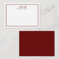 Minimalist Monogram Two Border Maroon