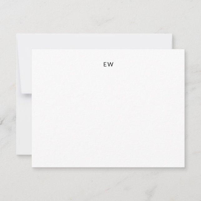 Minimalist Monogram Two Letter Initials Card (Front)