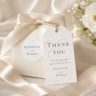 Minimalist Monogram Wedding Favour Gift Tag