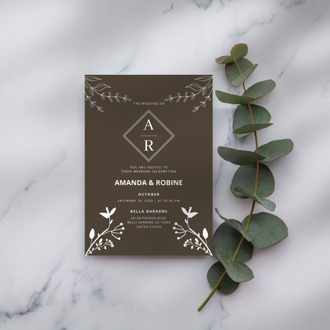 Minimalist Monogram Wedding Invitation (Creator Uploaded)