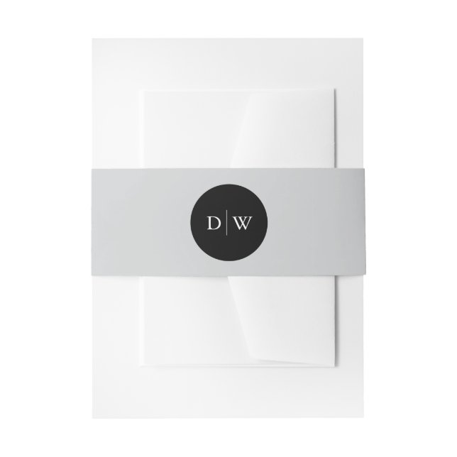 Minimalist Monogram Wedding Invitation Belly Band (Front Example)