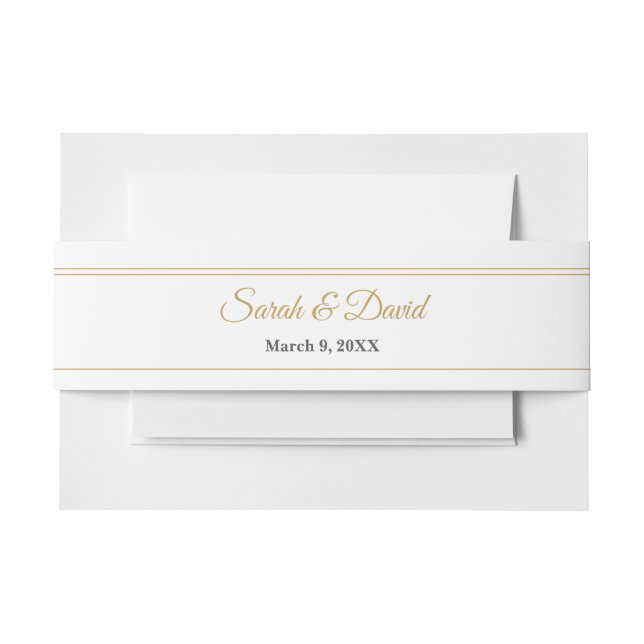 Minimalist Monogram Wedding Invitation Belly Band (Front Example)