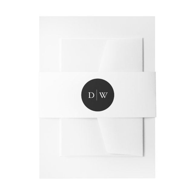 Minimalist Monogram Wedding Invitation Belly Band (Front Example)