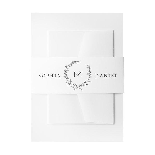 Minimalist Monogram Wedding Invitation Belly Bands Invitation Belly Band (Front Example)