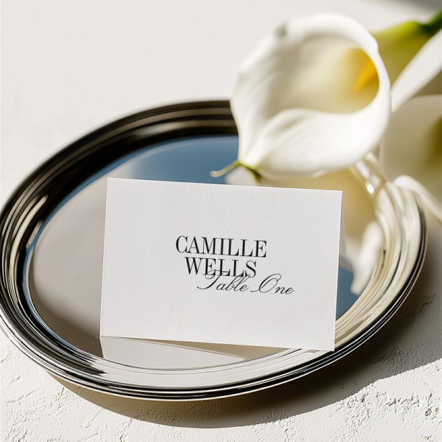 Minimalist Monogram Wedding Place Card Guest Name (Minimalist Monogram Wedding Place Card Guest Name)