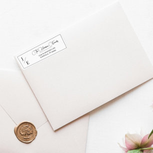 Minimalist Monogram Wedding Return Address Label