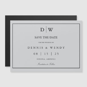 Minimalist Monogram Wedding Save The Date Magnetic Invitation