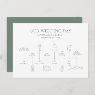 Minimalist Monogram Wedding Timeline Program