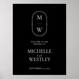 Minimalist Monogram Wedding Welcome Sign
