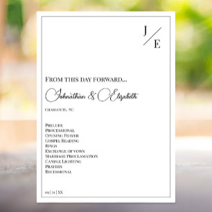 Minimalist Monogram Wedding   White Program
