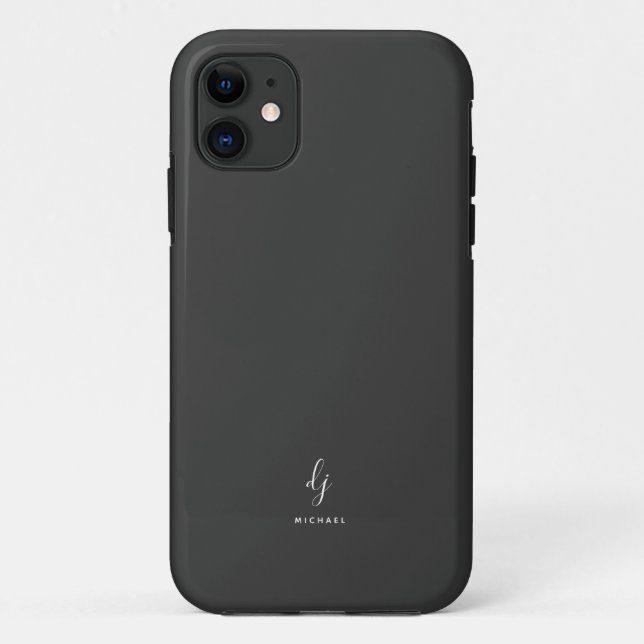 Minimalist Monogram with Name Case-Mate iPhone Case (Back)