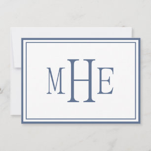 Minimalist Monogrammed Blue Card