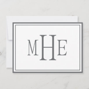 Minimalist Monogrammed Grey Card