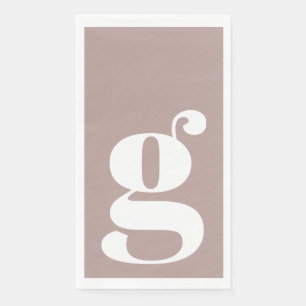 Minimalist Monogrammed Initial Bold Dusty Mauve Napkin