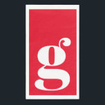 Minimalist Monogrammed Initial Bold Red Napkin<br><div class="desc">Bold Minimalist Monogrammed Initial Guest Towels in Red</div>