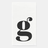 Minimalist Monogrammed Initial Bold White