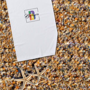 Minimalist monogrammed initial coloured letter B Beach Towel