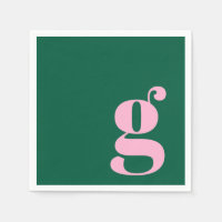 Minimalist Monogrammed Initial in Pink and Green