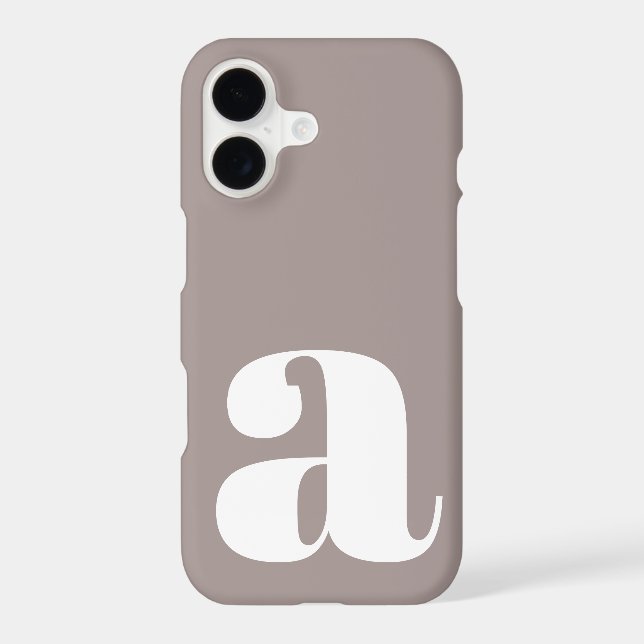 Minimalist Monogrammed Initial in Taupe Brown (Back)